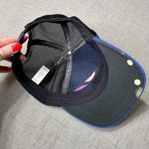 Mens Lululemon Blue Chambers Ball Cap Mesh Reflective Baseball Hat - Picture 9 of 12